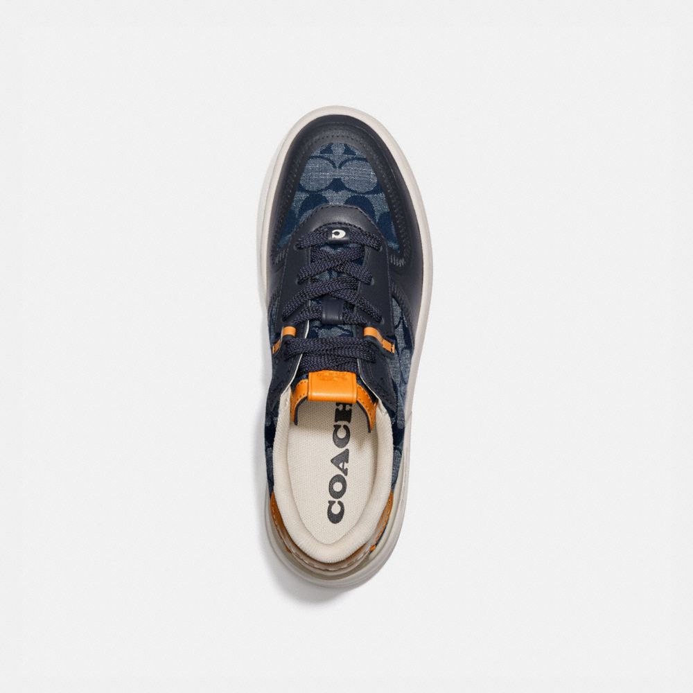 COACH®,CITYSOLE COURT SNEAKER,Coated Canvas,CHAMBRAY,Inside View,Top View