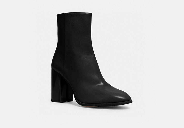 COACH®,BRIELLE BOOTIE,Leather,Black,Front View image number 0