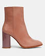 COACH®,BRIELLE BOOTIE,Leather,DUSTY ROSE,Angle View