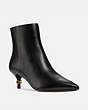 COACH®,JEWEL BOOTIE,Leather,Black,Front View