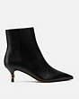 COACH®,JEWEL BOOTIE,Leather,Black,Angle View