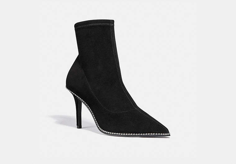 COACH®,WHITNY BOOTIE,Suede,Black,Front View image number 0