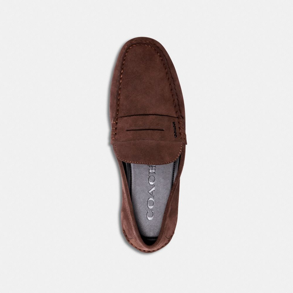 COACH®,CHAUSSURES DE CHAUFFEUR MOTT,Suède,Acajou sombre,Inside View,Top View
