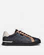COACH®,LOWLINE LOW TOP SNEAKER,pvc,Charcoal Signature Multi,Angle View