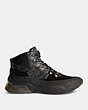 COACH®,CITYSOLE HIKER,mixedmaterial,Charcoal/Black,Angle View