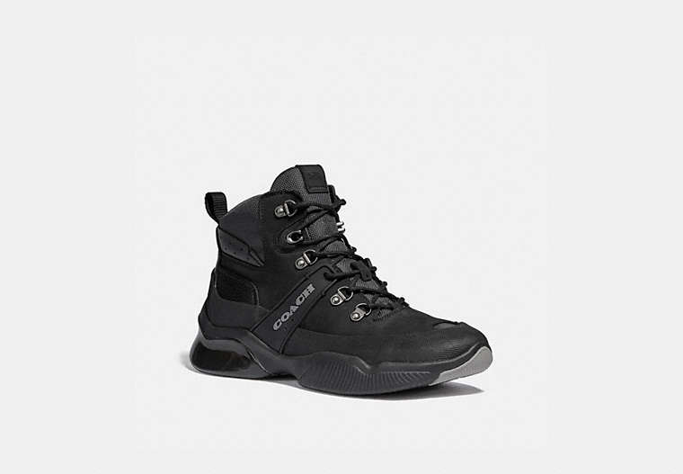 COACH®,CITYSOLE HIKER,Mixed Material,Black,Front View