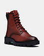 COACH®,CITYSOLE BOOT,burnishedleather,Red Mocha,Front View