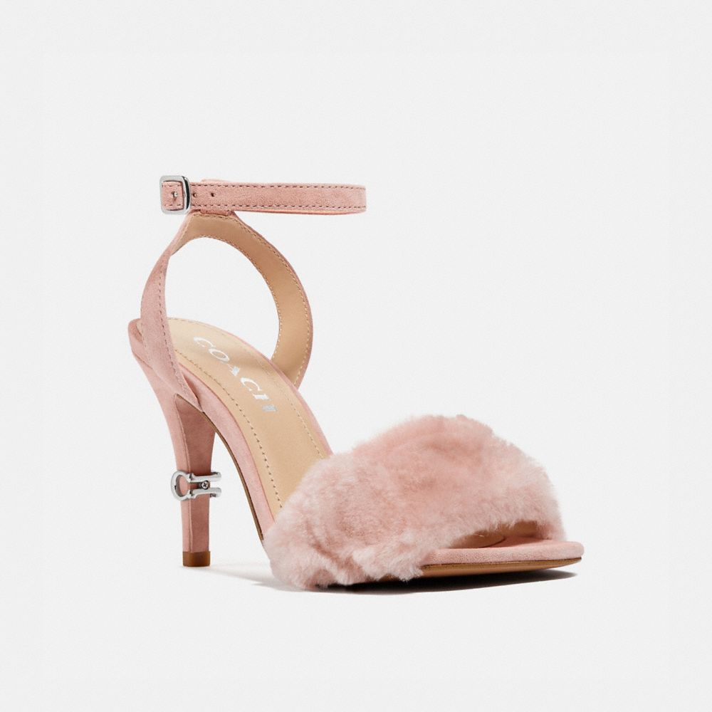 COACH®,REGINA SANDAL,mixedmaterial,DUSTY ROSE,Front View