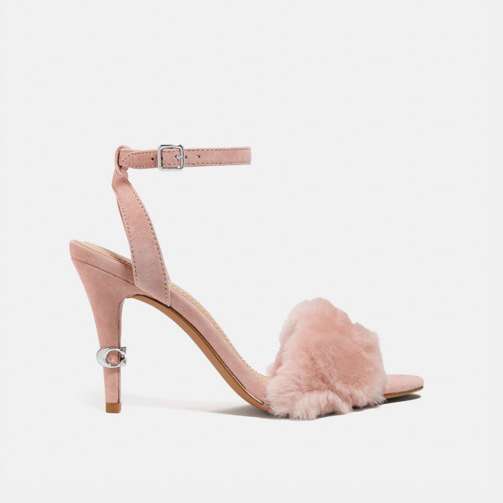 COACH®,REGINA SANDAL,mixedmaterial,DUSTY ROSE,Angle View