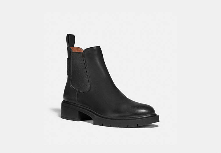 COACH®,LYDEN BOOTIE,Leather,Black,Front View