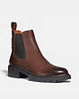 COACH®,LYDEN BOOTIE,Leather,Walnut Brown,Front View