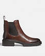 COACH®,LYDEN BOOTIE,Leather,Walnut Brown,Angle View