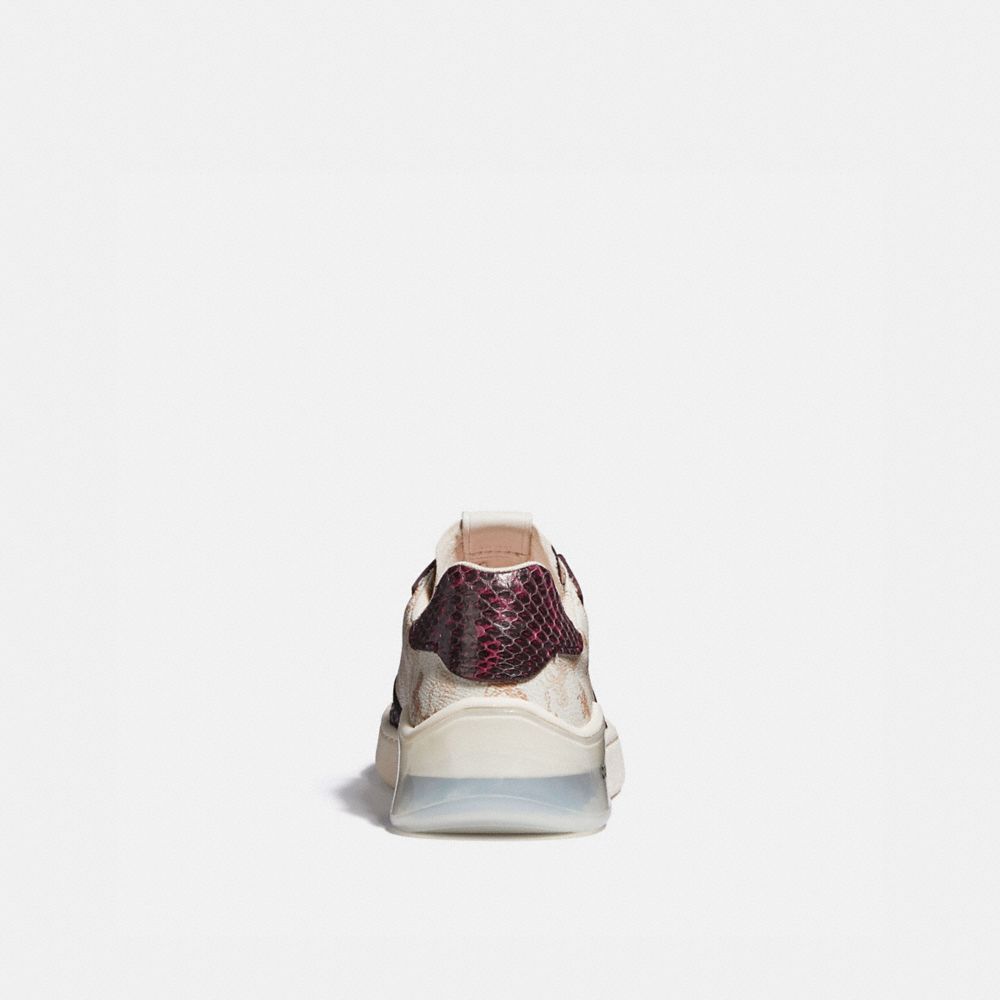 COACH®,Citysole Court Sneaker With Horse And Carriage Print And Snakeskin Detail,,Alternate View
