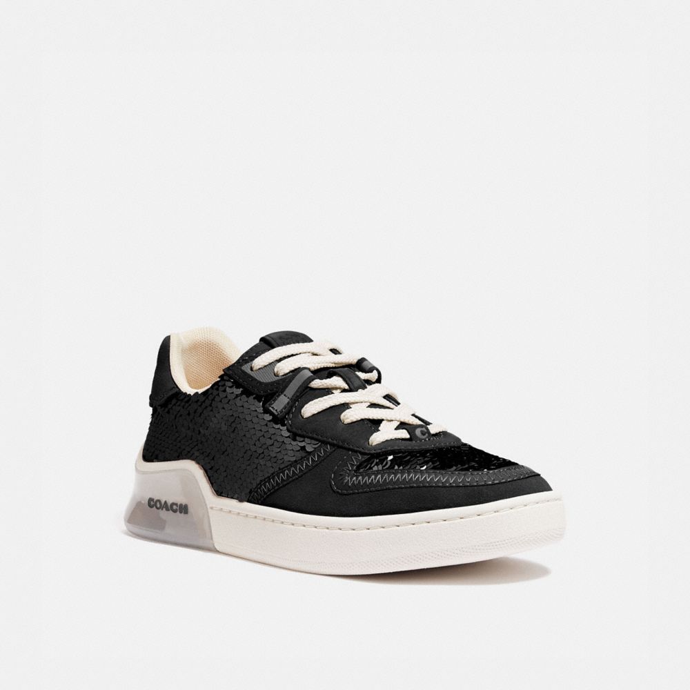 COACH®,CITYSOLE COURT SNEAKER,Mixed Material,Black,Front View image number 0