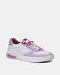 COACH®,CITYSOLE COURT SNEAKER,Leather,Optic White/Lilac,Front View