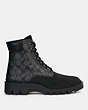 COACH®,CITYSOLE BOOT,mixedmaterial,Charcoal/Black,Angle View