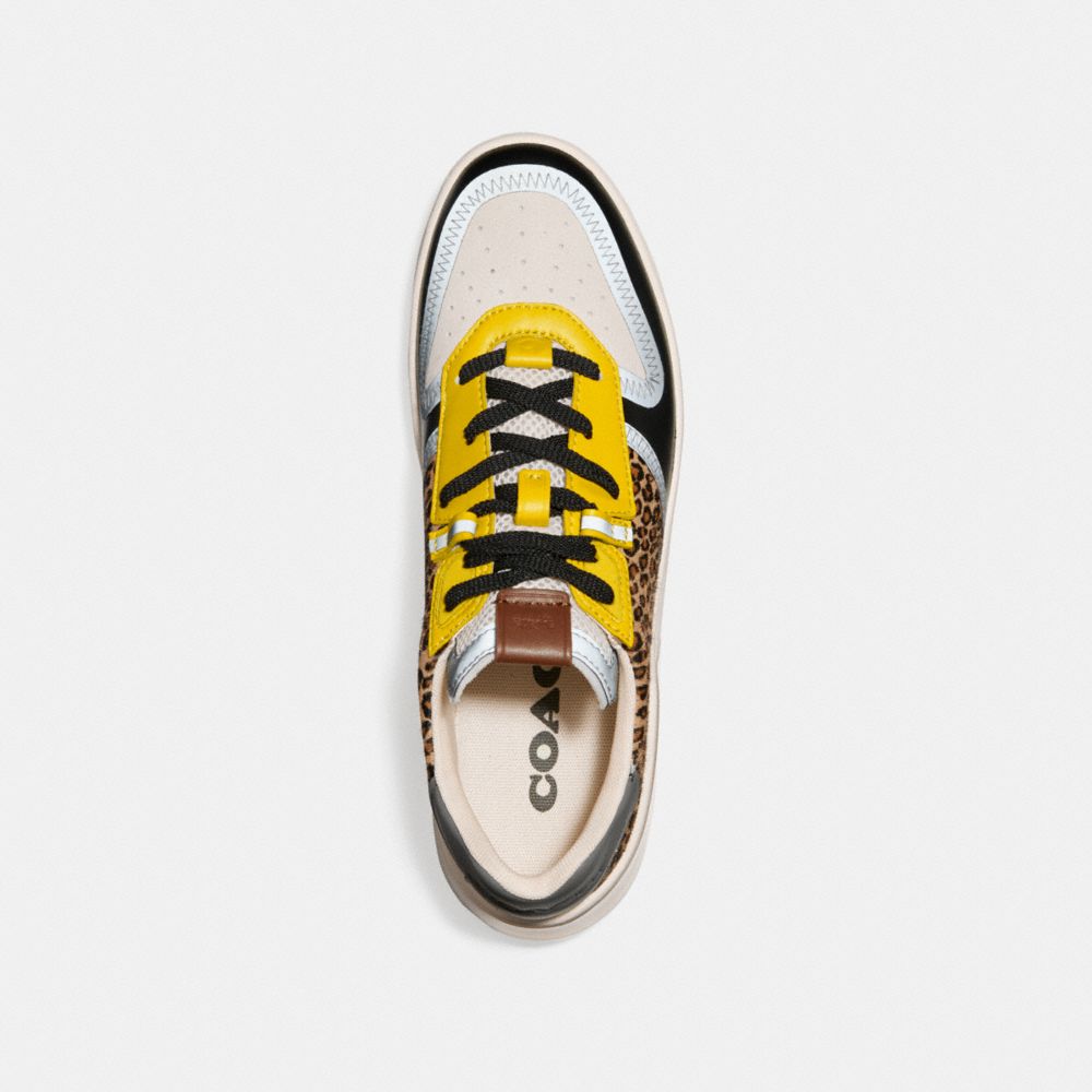 COACH®,CITYSOLE COURT SNEAKER IN COLORBLOCK,Mixed Material,Blk/Chk/Hrclf,Inside View,Top View