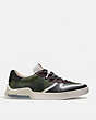 COACH®,CITYSOLE COURT SNEAKER WITH CAMO PRINT,Coated Canvas/Leather,Wild Beast Military,Angle View