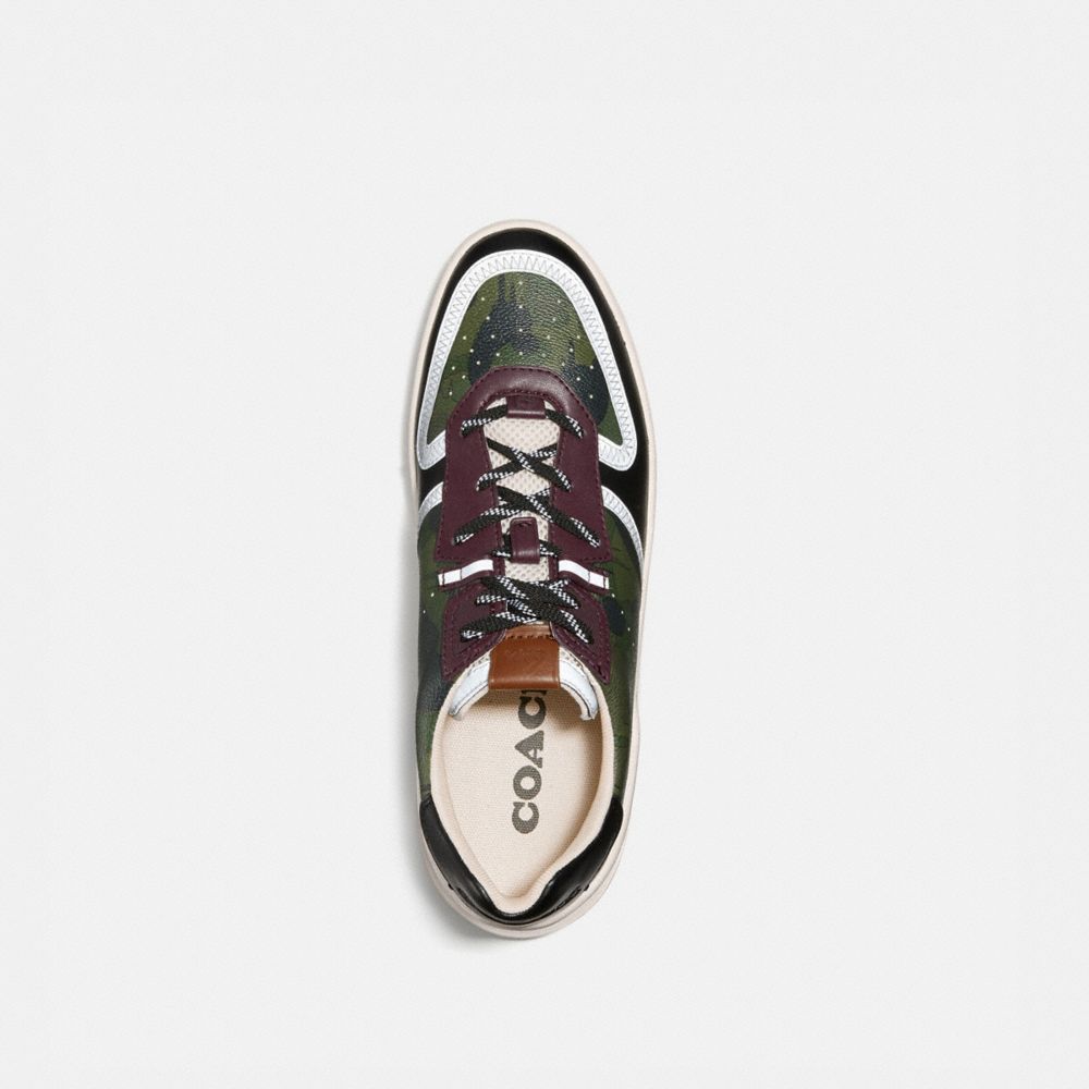COACH®,CITYSOLE COURT SNEAKER WITH CAMO PRINT,Coated Canvas/Leather,Wild Beast Military,Inside View,Top View