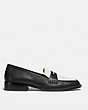 COACH®,NELLI LOAFER,Leather,Black/Optic White,Angle View
