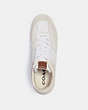 COACH®,CITYSOLE MID TOP SNEAKER,Leather,Optic White,Inside View,Top View
