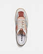 COACH®,CITYSOLE MID TOP SNEAKER,Leather,Silver/Pale Blush,Inside View,Top View
