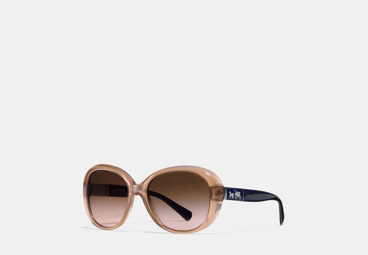 COACH®,CARTER SUNGLASSES,Plastic,MILKY BROWN/NAVY,Front View
