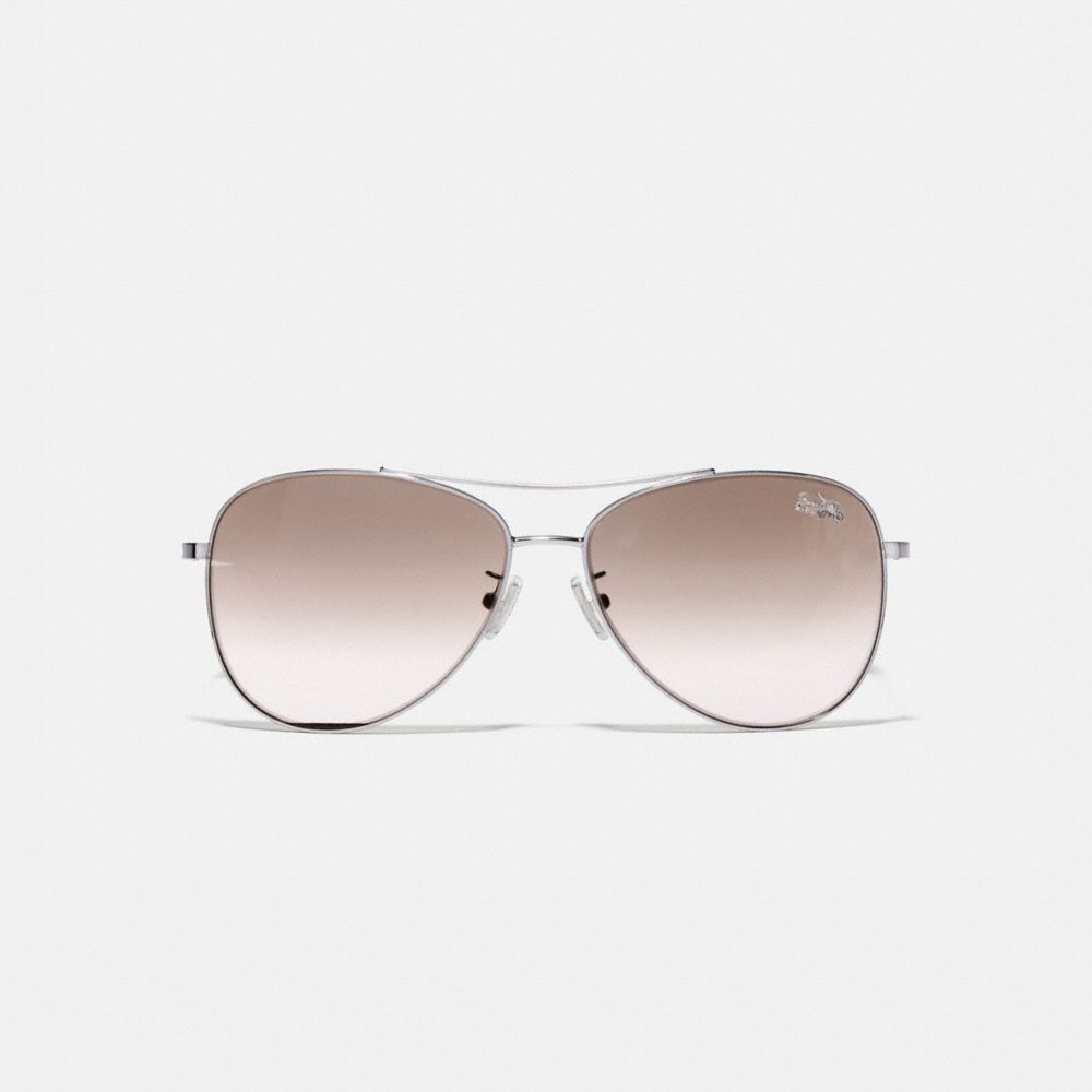 COACH®,Thin Metal Pilot Sunglasses,,Inside View,Top View