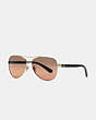 COACH®,HORSE AND CARRIAGE PILOT SUNGLASSES,Metal,Light Gold Black,Front View
