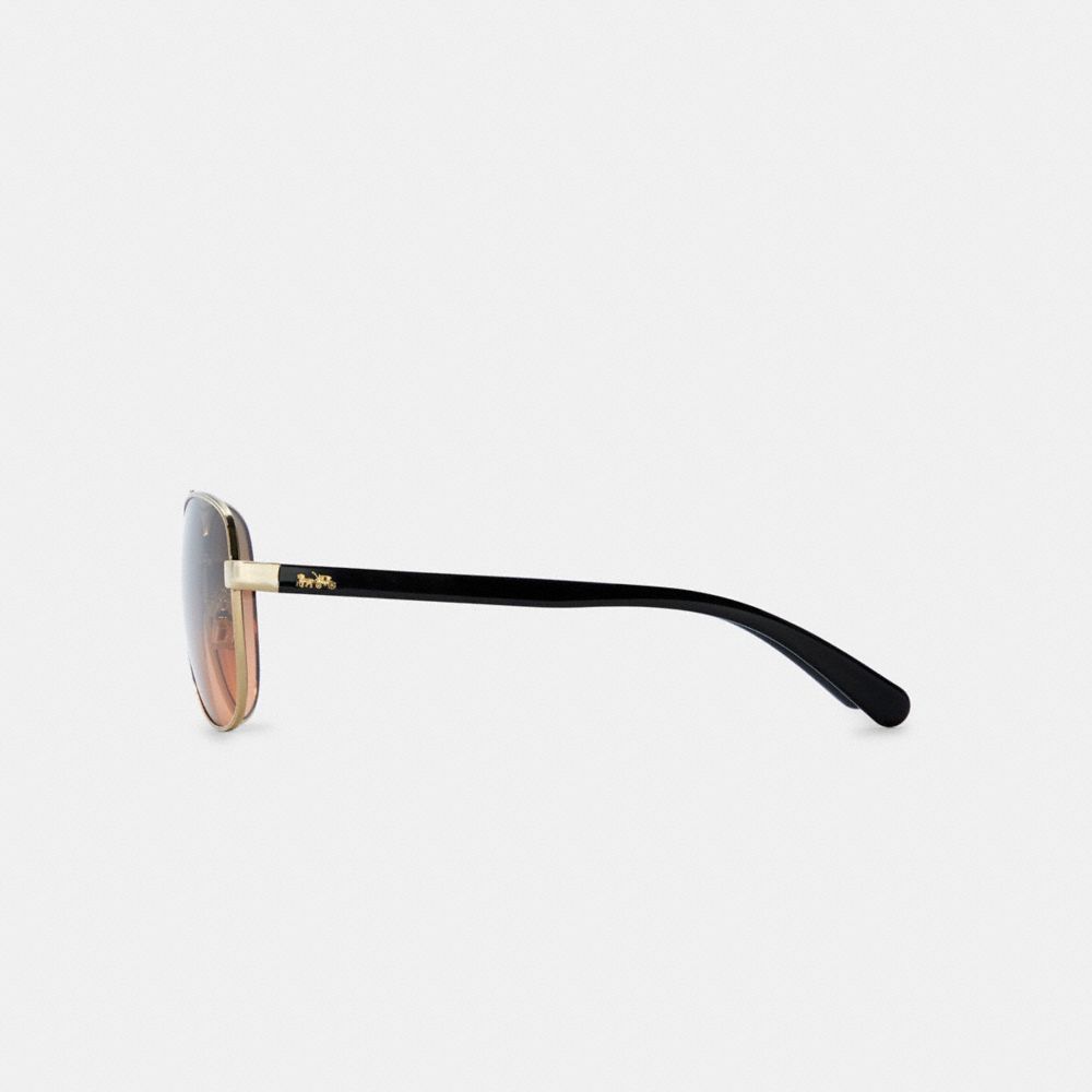 COACH®  Badge Metal Pilot Sunglasses