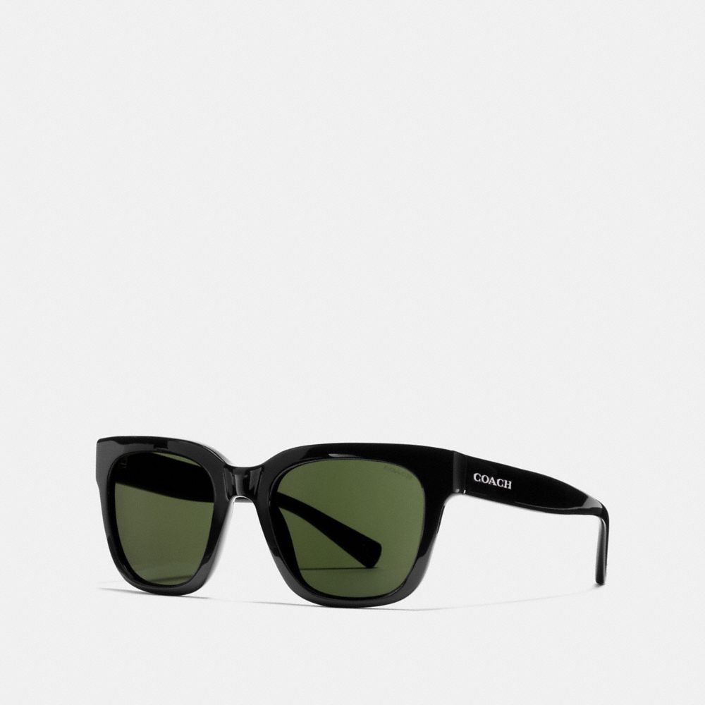 COACH®,COACH SQUARE SUNGLASSES,Plastic,Black,Front View image number 0