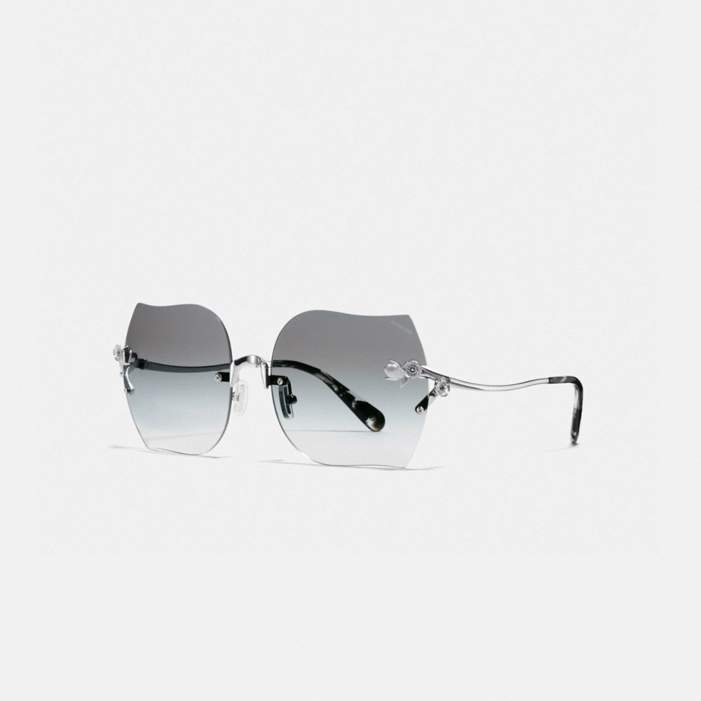 Rimless tea cheap rose sunglasses