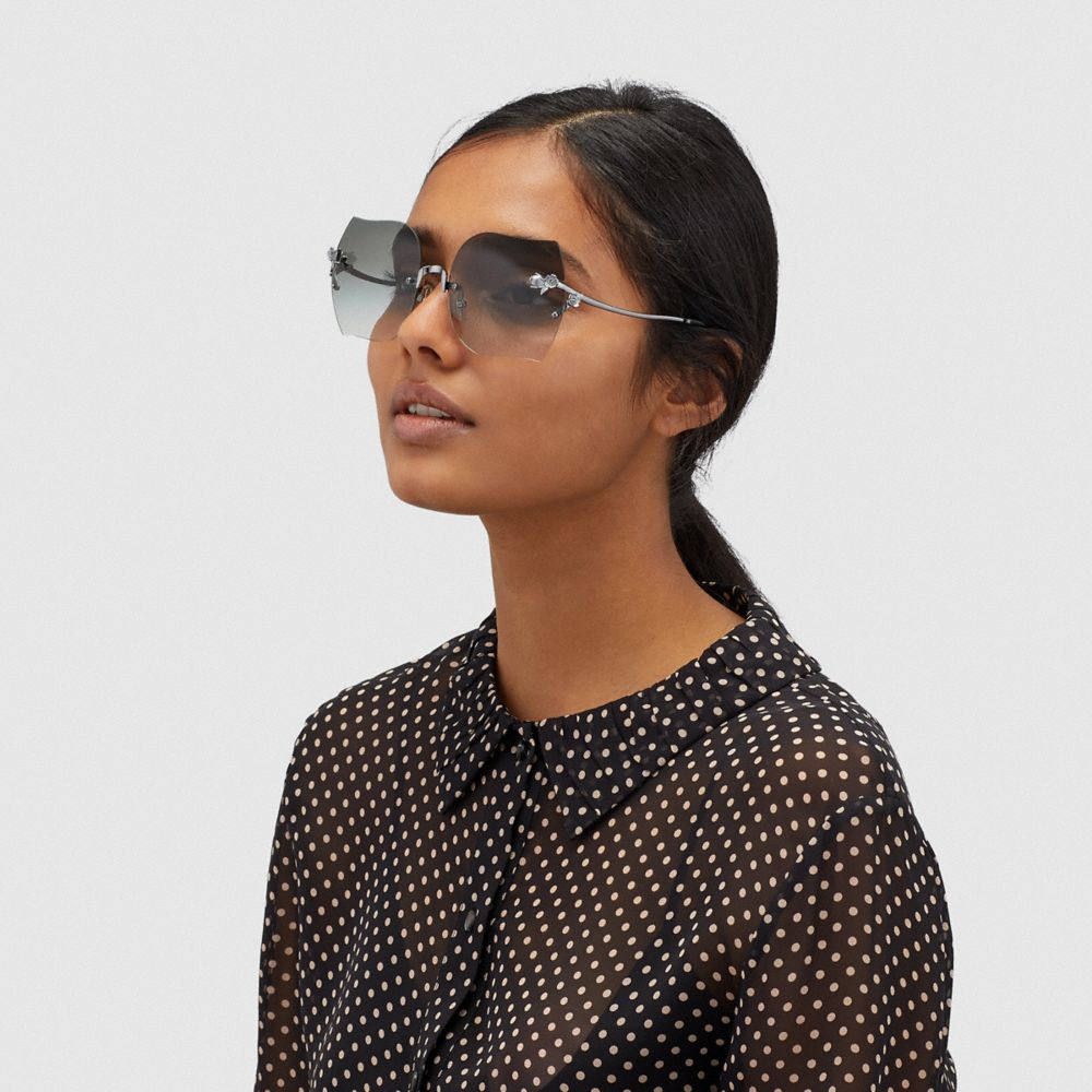 Coach rimless clearance sunglasses