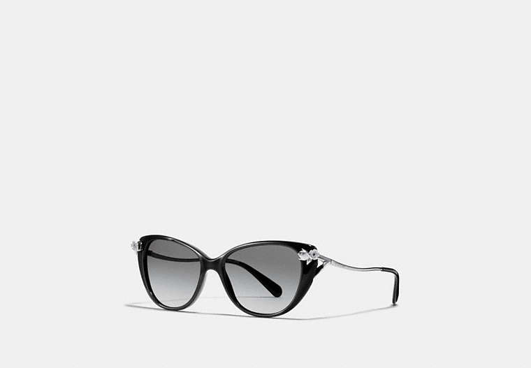 COACH®,TEA ROSE SUNGLASSES,Mixed Material,Black,Front View