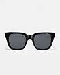 COACH®,SIGNATURE HARDWARE SQUARE SUNGLASSES,Mixed Material,Black,Inside View,Top View