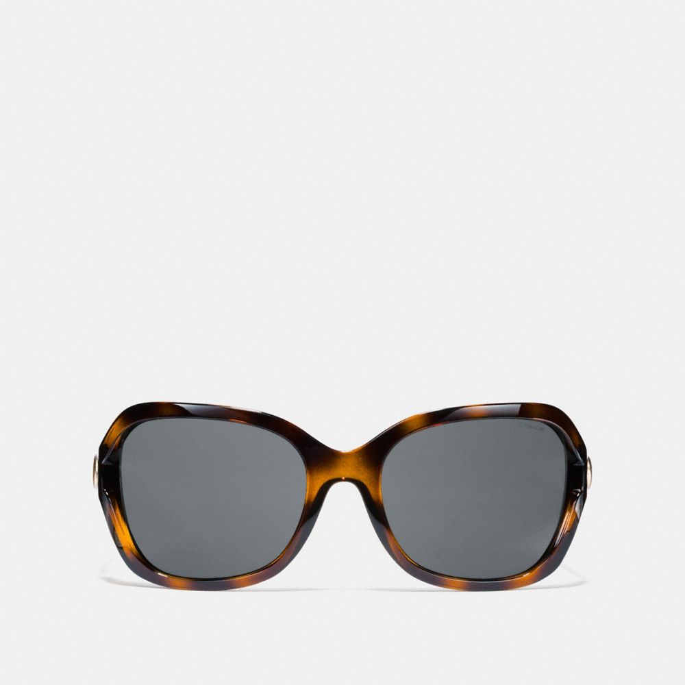 COACH®,Signature Hardware Rectangle Sunglasses,,Inside View,Top View