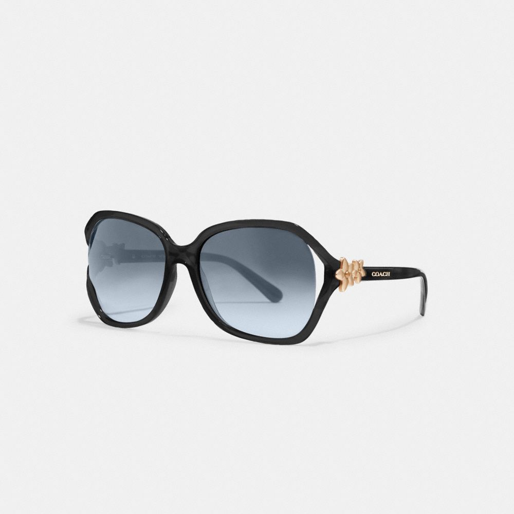 Black Integration Flower Sunglasses