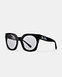 COACH®,HORSE AND CARRIAGE HOLOGRAM SUNGLASSES,Mixed Material,Black,Front View