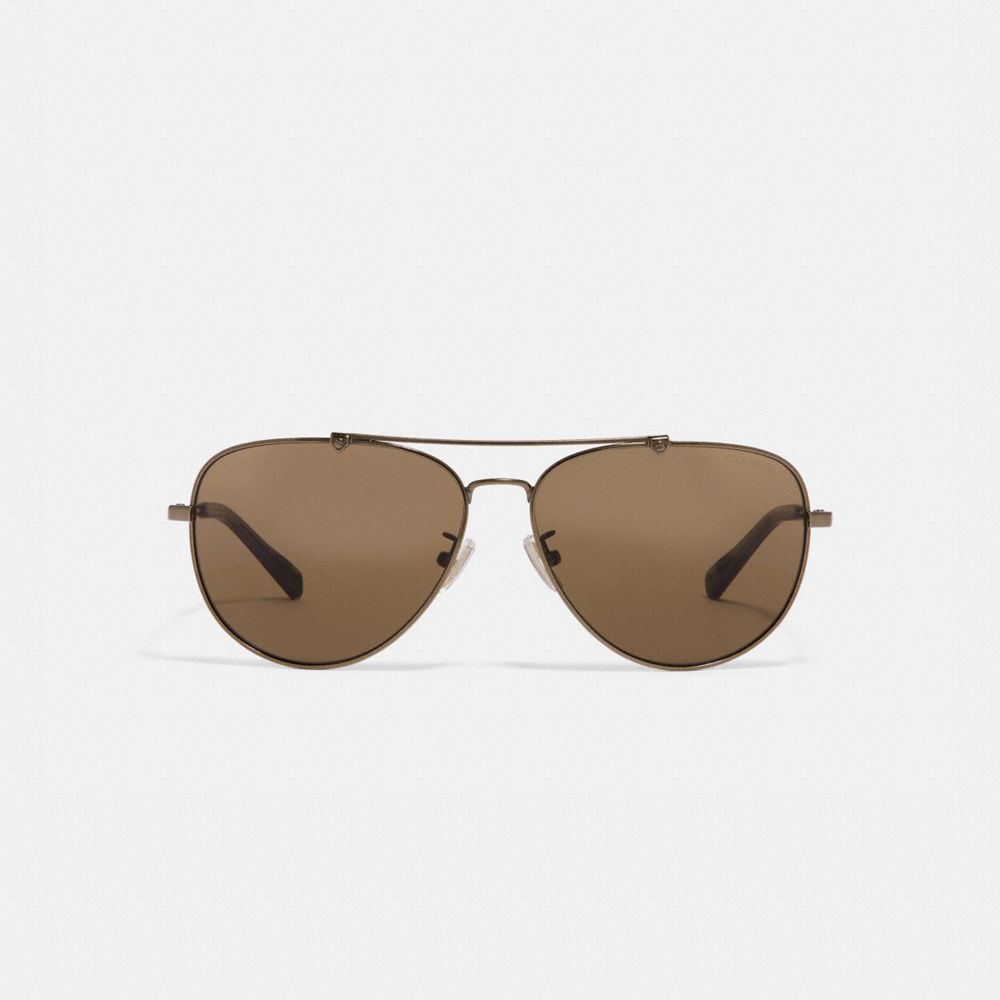 COACH®,Wire Frame Pilot Sunglasses,,Inside View,Top View