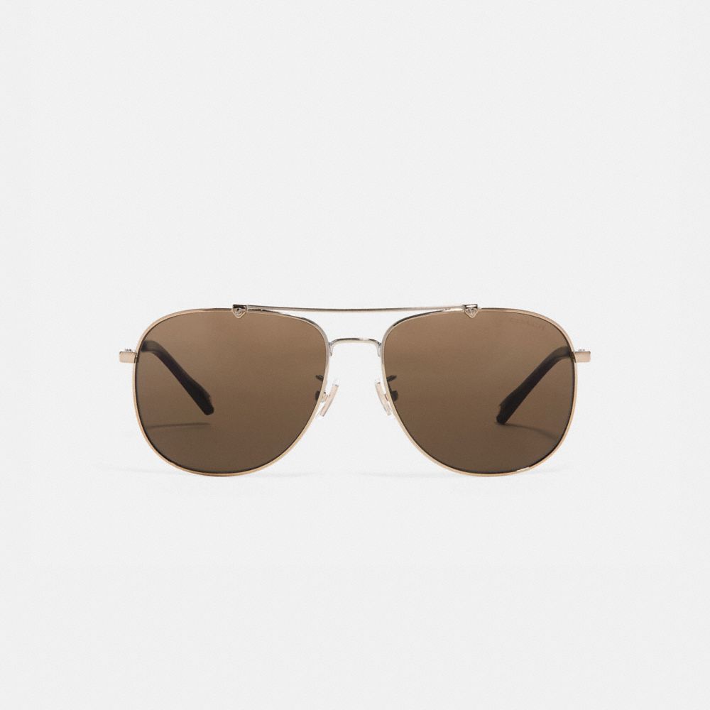 COACH®,Wire Frame Navigator Sunglasses,,Inside View,Top View
