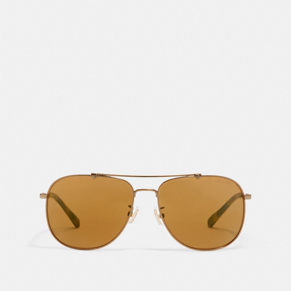 COACH®,Wire Frame Navigator Sunglasses,,Inside View,Top View