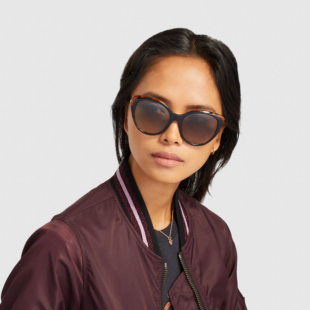 Beveled Edge Cat Eye Sunglasses