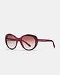 COACH®,BEVELED EDGE OVAL SUNGLASSES,Plastic,Berry Laminate,Front View