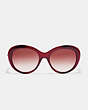 COACH®,BEVELED EDGE OVAL SUNGLASSES,Plastic,Berry Laminate,Inside View,Top View