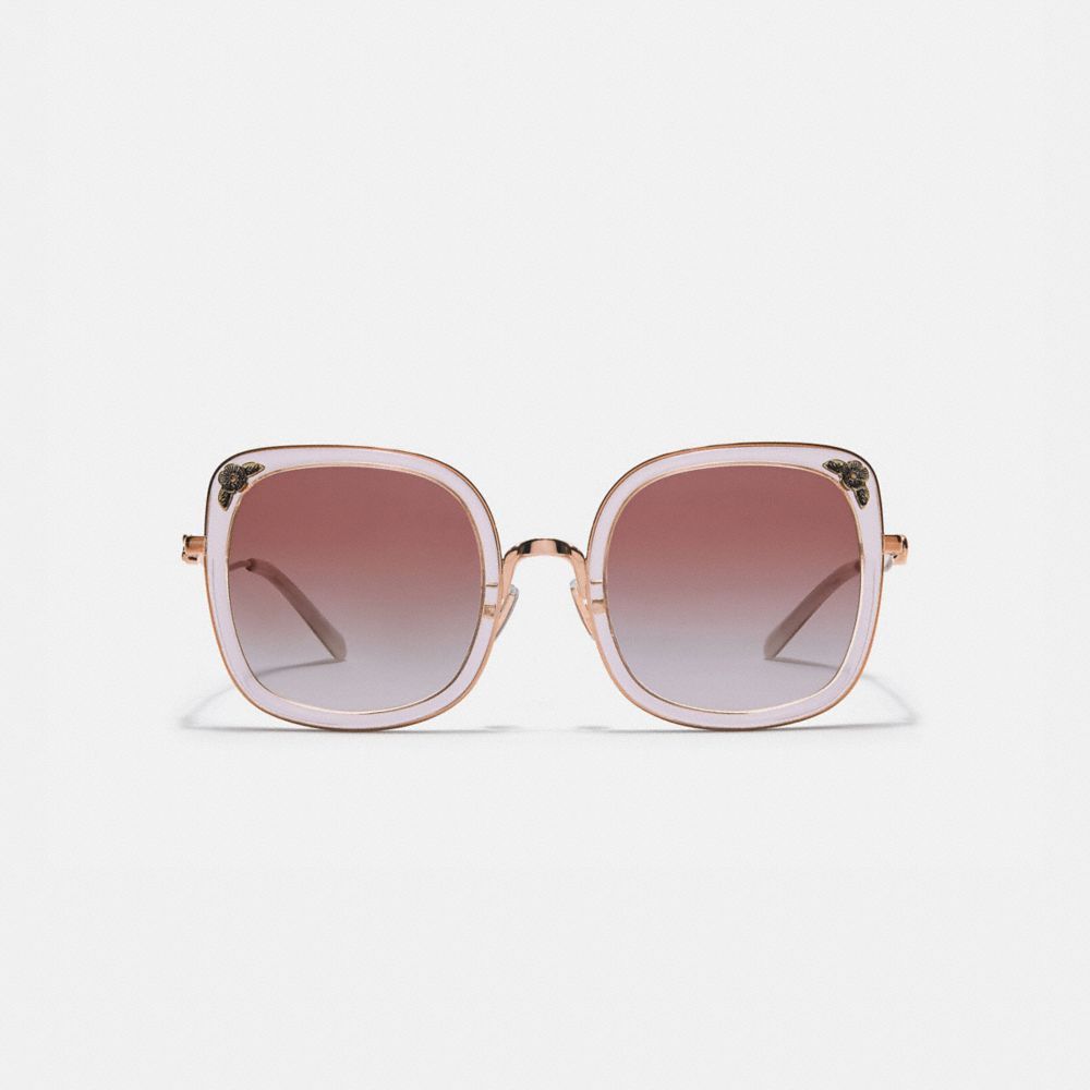 COACH®,Tea Rose Square Sunglasses,,Inside View,Top View