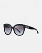 COACH®,SIGNATURE SQUARE SUNGLASSES,Mixed Material,Blue Glitter Sig C,Front View