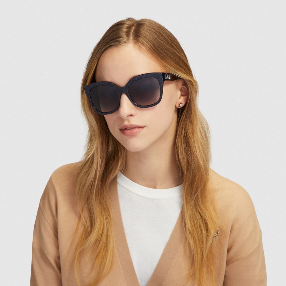 COACH®,Signature Square Sunglasses,,Angle View