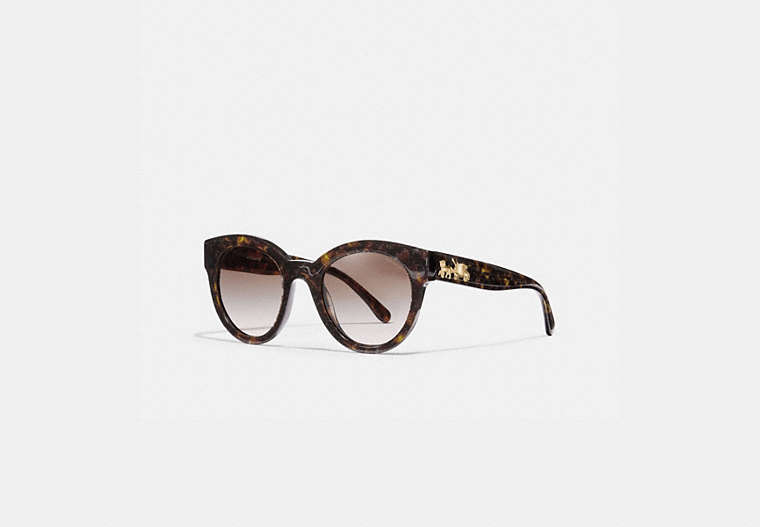 COACH®,SIGNATURE ROUND SUNGLASSES,Mixed Material,Tortoise Glitter Sig C,Front View