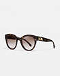 COACH®,SIGNATURE ROUND SUNGLASSES,Mixed Material,Tortoise Glitter Sig C,Front View