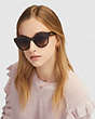 COACH®,SIGNATURE ROUND SUNGLASSES,Mixed Material,Tortoise Glitter Sig C,Angle View